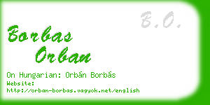borbas orban business card